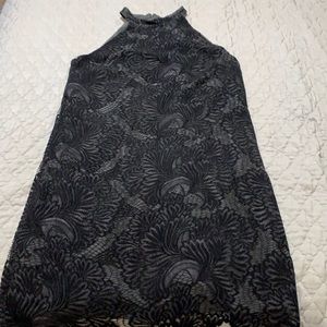Loft Sleeveless Black Lace Dress